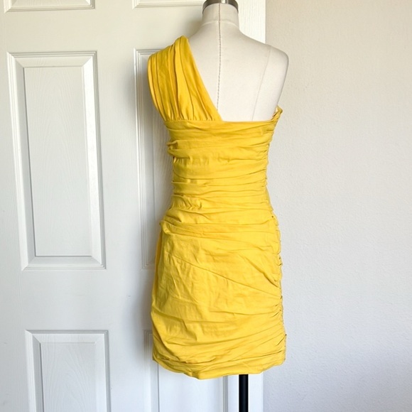 A.L.C. Apollo Linen One Shoulder Mini Dress Sole Yellow - Picture 8 of 12